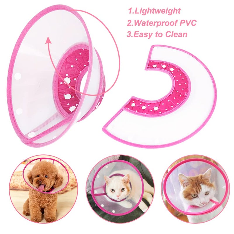 Vivifying Pet Cone for Cats and Small Dogs, 3 Size of Adjustable 5.7-8in Lightweight Recovery Elizabethan Collar for Cats, Puppies and Mini Dogs (Pink) - Image 4